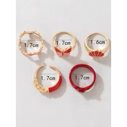 DESTINY JEWELS Set Of 6 Gold Plated Finger Rings image 5