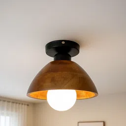 luzlane Wooden Handcrafted 6 Inch Ceiling Lights for Living Room | Walnut Dome Ceiling Light Ceiling Lamp-picture-10