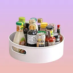 natvex Plastic full rotation Turning Holder Serving Tray – House & Pantry Storage Basket-picture-48