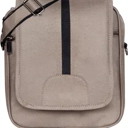 Beige Men & Women Sling Bag Mink Grey Casual PVC Coated Matty Fabric Cross Body Sling Bag For Men JP-SL10-image-9