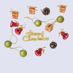 eCraftIndia Green & Red Christmas Tree Hanging Ornaments Merry Christmas image 4