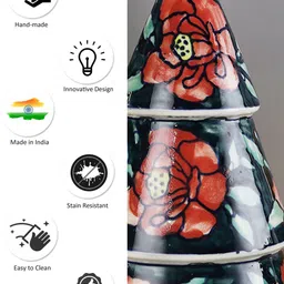 VarEesha Green & Red Ceramic Christmas Tree Decorative image 3