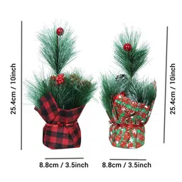 TIED RIBBONS Green & Red 2 Pieces Christmas Table Tree Festive Decors image 2