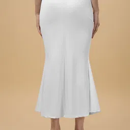 Laptraded Fishcut Saree Shapewear White Lycra Bland Petticoat Lycra Blend Petticoat image 2