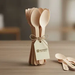 Wooden Spoon Disposable Wooden Table Spoon Set-image-1