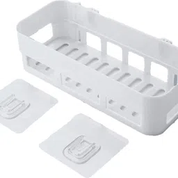 shrey Self Adhesive Wall Hanging BATHROOM floating Shelf (pack of 2) 1.685 Plastic Wall Shelf image 1