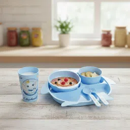 plast boy Kids Feeding Set – Complete Mealtime Kit (Plate, Bowl, Tub, Glass, Spoon & Fork) - Plastic image 5