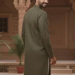 rigo Men Embroidered Pure Cotton Straight Kurta image 5