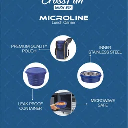 crosspan Microline Solo Micro Safe Tiffin Box for Men, Office, School, College, Travel 4 Containers Lunch Box image 4