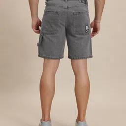 roadster Solid Men Blue Denim Shorts image 5
