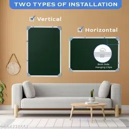 preha the smart choice Non Magnetic Melamine 1.5x2 Feet Green Chalk Board and White Marker Board for Office Whiteboards image 4