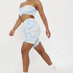 i saw it first Tie & Dye Women Blue Cycling Shorts image 3
