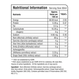 Pure Nutrition Noni Gold Noni Juice Concentrate with Garcinia, Aloe Vera, Amla, Ashwagandha and grape seed Extract- 400ml (Pack 3) image 5