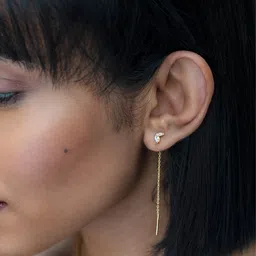 SHAYA Gold-Toned Contemporary Drop Earrings-picture-20