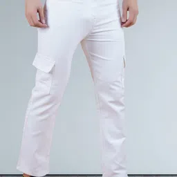 white leapard Men Loose Fit Mid Rise White Jeans-picture-45