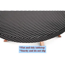 Stylista Black & White Checked Printed Waterproof Round Elasticated 4 Seater Table Cover image 3