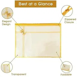 Sai Transparent Saree Cover Organizer Set | Non-Woven Storage Bags Pack Poly-canvas Laundry Bag image 4