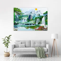 zrintly 91 cm waterfall Scenery (Posters-36Inch X 24Inch) Self Adhesive Sticker-picture-19