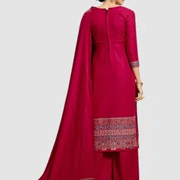 safaa Unstitched Acrylic Blend Kurta & Palazzo Material Self Design image 2