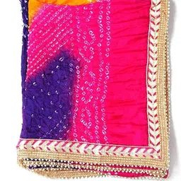 pk hub Art Silk Embroidered Multicolor Women Dupatta image 2