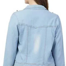 pwti Women Solid Denim Jacket image 2