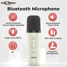 pick ur needs Kids Karaoke 4 Multiple Voice Mike With Bluetooth Speaker RGB Disco Party Light image 3