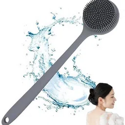 rbgiit Soft Silicone Shower Scrubber with Long Handle for Daily Body Cleaning-picture-22