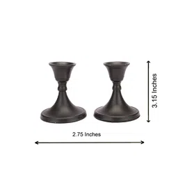 Voidrop Set Of 2 Black Aluminium Candle Holder image 3