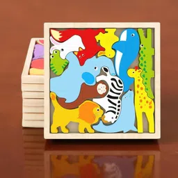 vhd Multicolor Wooden Animal Puzzle – Fun & Educational Toy for Kids W70-picture-24