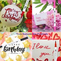 feelhigh 48 Dual Head Water Based Drawing Soft Brush Fineline Tip Color Pen Set fine Nib Sketch Pens image 3