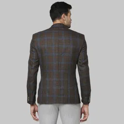 park avenue Men Checkered Single Breasted Formal Blazer image 4