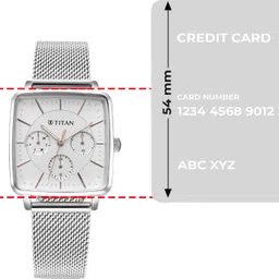 Titan Avant Garde Multifunction White Dial Silver SS Strap Analog Watch - For Women NT95176SM01 image 4