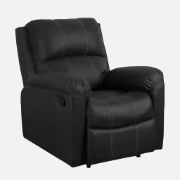 recliners india Spino Leatherette 1 Seater Manual Recliner In Black Colour image 3
