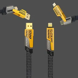 Nitin Solanki USB Type C Cable 6 A 1 m Braided 4 in 1 65W PD/Quick Charging Cable Compatible for i-phone & Android with MFI Certified DC135 image 2