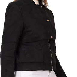 twenty me Suede Self Design Coat For Women image 4