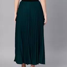 herway Women Solid A-line Green Skirt image 2