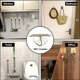 sudhakart Stainless Steel Multipurpose Wall Hook for Hanging Clothes Hook Rail 1 image 3