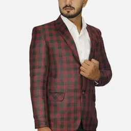 gargian master cut Men Checkered Single Breasted Wedding Blazer image 3