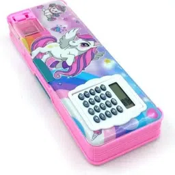 trendy one Cute Design Calculator Pencil Box Unicorn Art Metal Pencil Box-picture-40