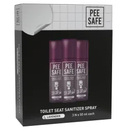 Pee Safe Toilet Seat Sanitizer Spray (50ml - Pack Of 3) - Lavender | Reduces The Risk Of UTI & Other Infections | Kills 99.9% Germs & Travel Friendly | Anti Odour, Deodorizer-image-89