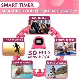 SRUJAMEE Smart Weighted Hula Hoop for Adults Weight Loss, 24 Detachable Links, Adjustable Infinity Hoop Plus Size, Silent Fitness Ring, Abdomen Massage, Home Exercise Equipment for Women (Multicolour) image 4