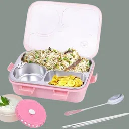 kello Stainless Steel Airtight Leak Proof Tiffin Box with Mini Container Inside K138 3 Containers Lunch Box image 1