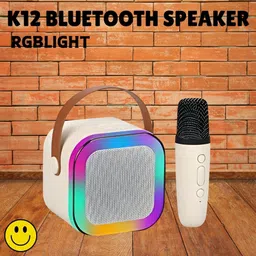 Wolcentra K12 (PORTABLE BLUETOOTH DESKTOP SPEAKER)With Karaoke Mic RGB Light, HD SoundT492 10 W Bluetooth Laptop/Desktop Speaker-picture-21