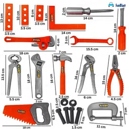 funblast 22 Pcs Tools Kit Toys for Kids - Pretend Play Toy, Role Play Engineer Workshop image 4