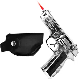 mezire ™Gun Lighter 608 Silver Heavy Weight Real Look Reloaded Jet Flame Pull Back Pocket Lighter-picture-32