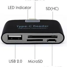 play run Type™ C TF SD Card Reader Adapter Card Reader (Black) Card Reader image 2