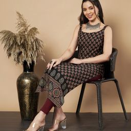 vbuyz Women Printed Pure Cotton Straight Kurta-picture-2