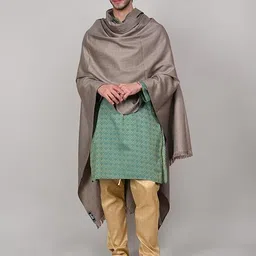 Kashmiri Thead Wool Self Design Men Shawl-picture-11