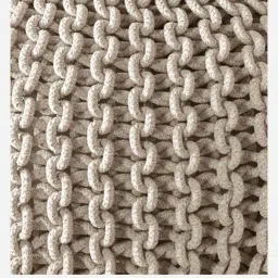 riance creations Romania Knitted Pouffe in Beige Colour image 5