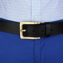 urban alfami Men Casual, Evening, Formal, Party Black Genuine Leather Belt image 3